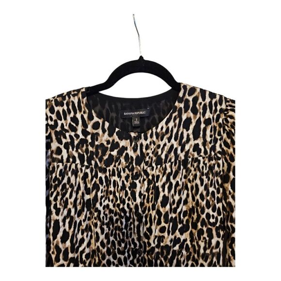 BANANA REPUBLIC Leopard Print Maxi Dress - Size 2 - Picture 3 of 9